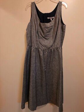 Robin Jordan Silver Metallic Aline Scoop Neck Dress 12